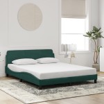 vidaXL Cadru de pat fără saltea, verde închis, 160x200 cm, catifea vidaXL Cadru de pat fără saltea, verde închis, 160x200 cm, catifea