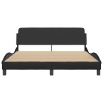 vidaXL Cadru de pat cu tăblie, negru, 160x200 cm, piele ecologică vidaXL Cadru de pat cu tăblie, negru, 160x200 cm, piele ecologică