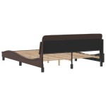 vidaXL Cadru de pat cu tăblie, maro, 160x200 cm, piele ecologică