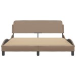 vidaXL Cadru de pat cu tăblie, cappuccino, 160x200 cm, piele ecologică vidaXL Cadru de pat cu tăblie, cappuccino, 160x200 cm, piele ecologică