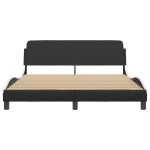 vidaXL Cadru de pat cu tăblie, negru/alb, 160x200 cm, piele ecologică vidaXL Cadru de pat cu tăblie, negru/alb, 160x200 cm, piele ecologică