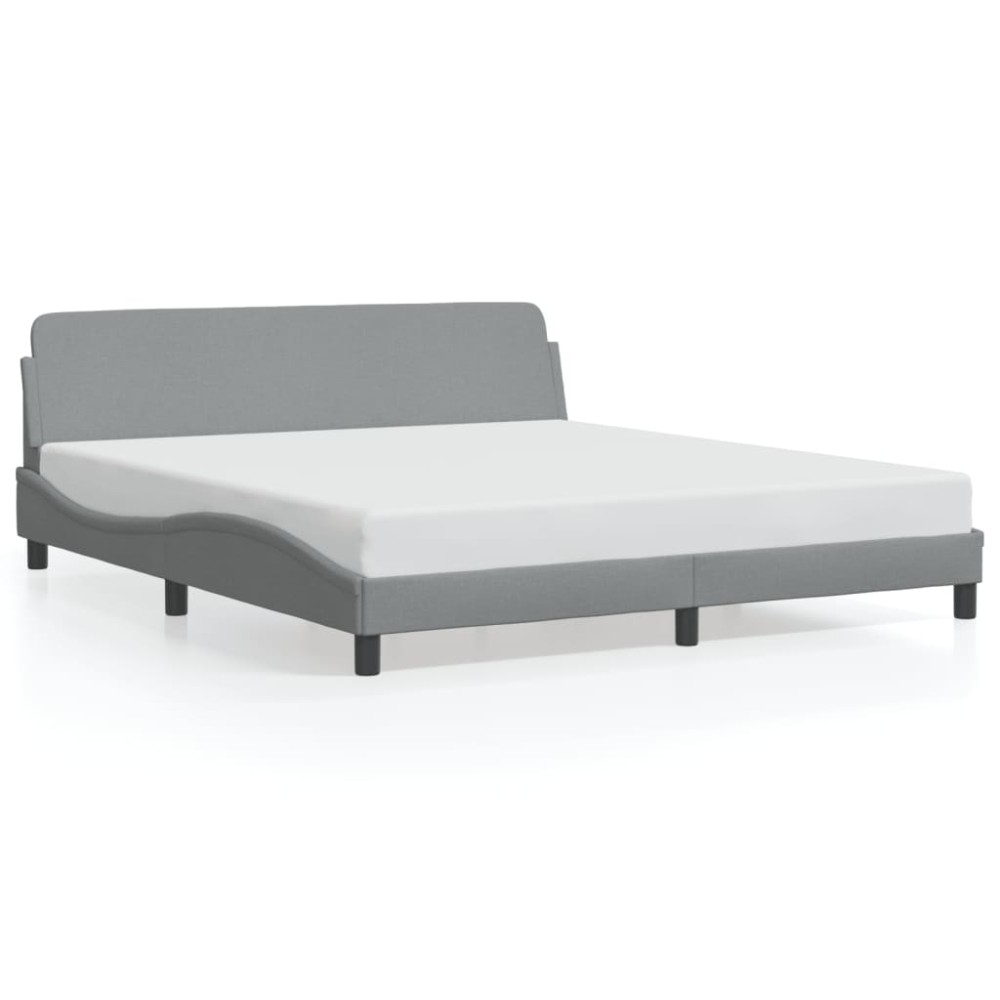 vidaXL Cadru de pat fără saltea, gri deschis, 180x200 cm, textil