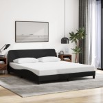 vidaXL Cadru de pat fără saltea, negru, 180x200 cm, textil vidaXL Cadru de pat fără saltea, negru, 180x200 cm, textil