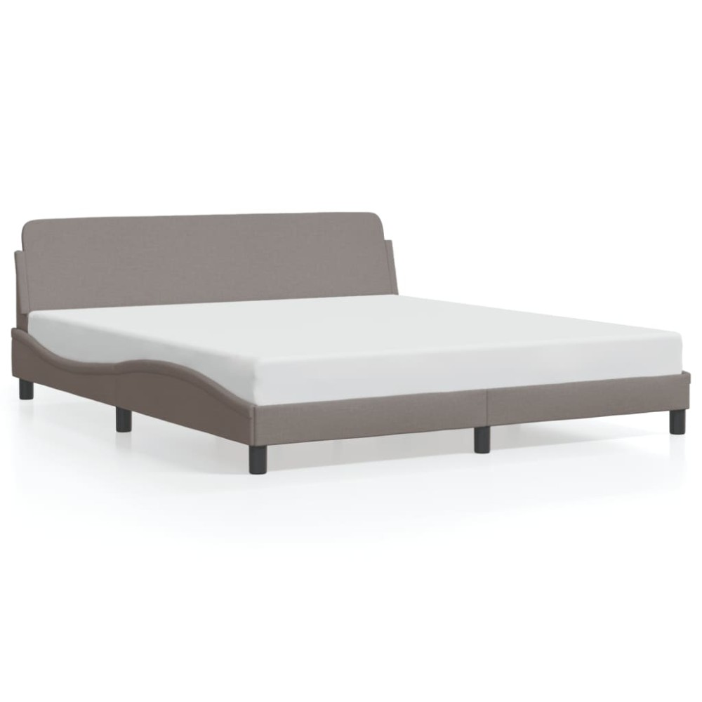 vidaXL Cadru de pat fără saltea, gri taupe, 180x200 cm, textil