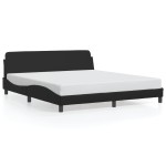 vidaXL Cadru de pat cu tăblie, negru, 180x200 cm, piele ecologică vidaXL Cadru de pat cu tăblie, negru, 180x200 cm, piele ecologică