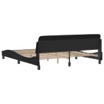 vidaXL Cadru de pat cu tăblie, negru, 180x200 cm, piele ecologică vidaXL Cadru de pat cu tăblie, negru, 180x200 cm, piele ecologică