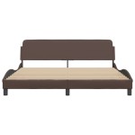 vidaXL Cadru de pat cu tăblie, maro, 180x200 cm, piele ecologică vidaXL Cadru de pat cu tăblie, maro, 180x200 cm, piele ecologică