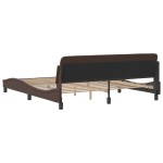 vidaXL Cadru de pat cu tăblie, maro, 180x200 cm, piele ecologică vidaXL Cadru de pat cu tăblie, maro, 180x200 cm, piele ecologică