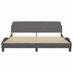 vidaXL Cadru de pat cu tăblie, gri, 180x200 cm, piele ecologică vidaXL Cadru de pat cu tăblie, gri, 180x200 cm, piele ecologică