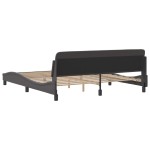 vidaXL Cadru de pat cu tăblie, gri, 180x200 cm, piele ecologică vidaXL Cadru de pat cu tăblie, gri, 180x200 cm, piele ecologică