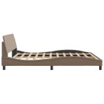 vidaXL Cadru de pat cu tăblie, cappuccino, 180x200 cm, piele ecologică