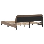 vidaXL Cadru de pat cu tăblie, cappuccino, 180x200 cm, piele ecologică
