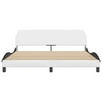 vidaXL Cadru de pat cu tăblie alb și negru 180x200cm piele artificială