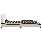 vidaXL Cadru de pat cu tăblie alb și negru 180x200cm piele artificială