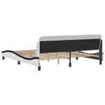 vidaXL Cadru de pat cu tăblie alb și negru 180x200cm piele artificială