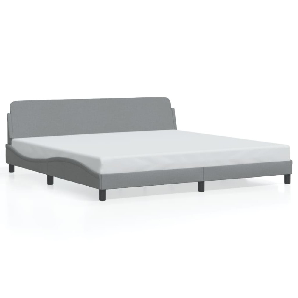 vidaXL Cadru de pat fără saltea, gri deschis, 200x200 cm, textil