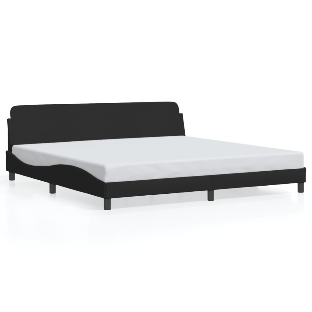 vidaXL Cadru de pat fără saltea, negru, 200x200 cm, textil