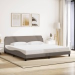 vidaXL Cadru de pat fără saltea, gri taupe, 200x200 cm, textil vidaXL Cadru de pat fără saltea, gri taupe, 200x200 cm, textil