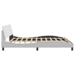 vidaXL Cadru de pat cu tăblie, alb, 200x200 cm, piele ecologică