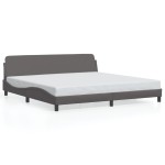 vidaXL Cadru de pat cu tăblie, gri, 200x200 cm, piele ecologică vidaXL Cadru de pat cu tăblie, gri, 200x200 cm, piele ecologică