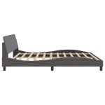 vidaXL Cadru de pat cu tăblie, gri, 200x200 cm, piele ecologică vidaXL Cadru de pat cu tăblie, gri, 200x200 cm, piele ecologică