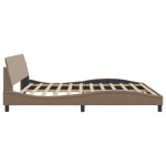 vidaXL Cadru de pat cu tăblie, cappuccino, 200x200 cm, piele ecologică