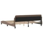 vidaXL Cadru de pat cu tăblie, cappuccino, 200x200 cm, piele ecologică