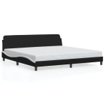 vidaXL Cadru de pat cu tăblie negru și alb 200x200cm piele artificială
