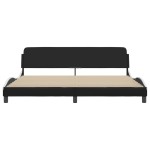 vidaXL Cadru de pat cu tăblie negru și alb 200x200cm piele artificială