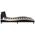 vidaXL Cadru de pat cu tăblie negru și alb 200x200cm piele artificială