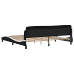 vidaXL Cadru de pat cu tăblie negru și alb 200x200cm piele artificială