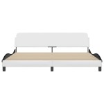 vidaXL Cadru de pat cu tăblie alb și negru 200x200cm piele artificială