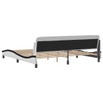 vidaXL Cadru de pat cu tăblie alb și negru 200x200cm piele artificială