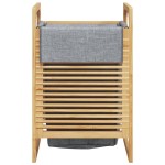 vidaXL Coș de rufe cu sac gri 32x30x36,5 cm, bambus vidaXL Coș de rufe cu sac gri 32x30x36,5 cm, bambus