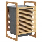 vidaXL Coș de rufe cu sac gri 32x30x36,5 cm, bambus vidaXL Coș de rufe cu sac gri 32x30x36,5 cm, bambus