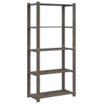 vidaXL Suport depozitare 5 niveluri gri, 80x38x170 cm, lemn masiv pin