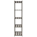 vidaXL Suport depozitare 5 niveluri gri, 80x38x170 cm, lemn masiv pin