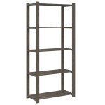 vidaXL Suport depozitare 5 niveluri gri, 80x38x170 cm, lemn masiv pin