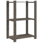 vidaXL Suport de depozitare 3 niveluri gri 60x38x90 cm lemn masiv pin vidaXL Suport de depozitare 3 niveluri gri 60x38x90 cm lemn masiv pin