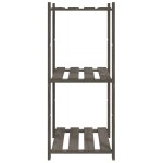 vidaXL Suport de depozitare 3 niveluri gri 60x38x90 cm lemn masiv pin vidaXL Suport de depozitare 3 niveluri gri 60x38x90 cm lemn masiv pin