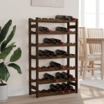 vidaXL Suport sticle de vin, 42 sticle, maro, lemn masiv de pin vidaXL Suport sticle de vin, 42 sticle, maro, lemn masiv de pin