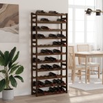 vidaXL Suport sticle de vin, 77 sticle, maro, lemn masiv de pin vidaXL Suport sticle de vin, 77 sticle, maro, lemn masiv de pin