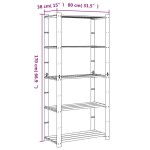 vidaXL Suport depozitare 5 niveluri maro 80x38x170 cm lemn masiv pin vidaXL Suport depozitare 5 niveluri maro 80x38x170 cm lemn masiv pin