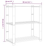 vidaXL Suport depozitare 3 niveluri, maro, 80x38x90 cm, lemn masiv pin vidaXL Suport depozitare 3 niveluri, maro, 80x38x90 cm, lemn masiv pin