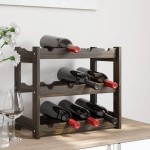 vidaXL Suport sticle de vin, 12 sticle, negru, lemn masiv de pin vidaXL Suport sticle de vin, 12 sticle, negru, lemn masiv de pin