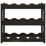 vidaXL Suport sticle de vin, 12 sticle, negru, lemn masiv de pin vidaXL Suport sticle de vin, 12 sticle, negru, lemn masiv de pin