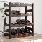 vidaXL Suport sticle de vin, 16 sticle, negru, lemn masiv de pin vidaXL Suport sticle de vin, 16 sticle, negru, lemn masiv de pin