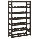 vidaXL Suport sticle de vin, 42 sticle, negru, lemn masiv de pin vidaXL Suport sticle de vin, 42 sticle, negru, lemn masiv de pin