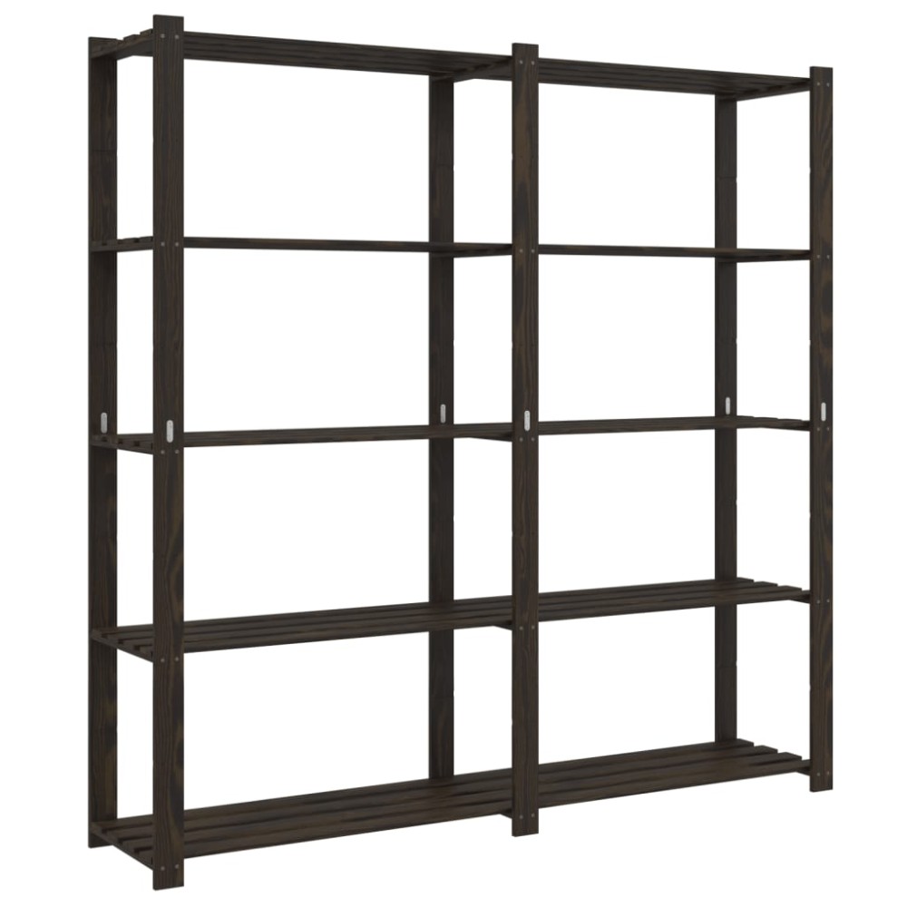 vidaXL Suport depozitare 5 niveluri negru 170x38x170 cm lemn masiv pin