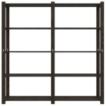 vidaXL Suport depozitare 5 niveluri negru 170x38x170 cm lemn masiv pin vidaXL Suport depozitare 5 niveluri negru 170x38x170 cm lemn masiv pin